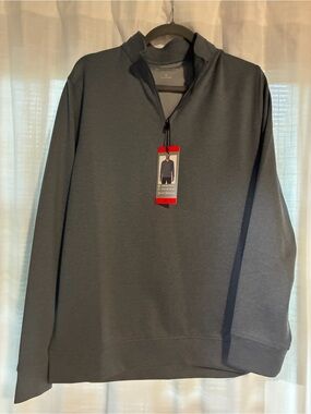 Hickey Freeman Men's Charcoal Gray Zip Cardigan